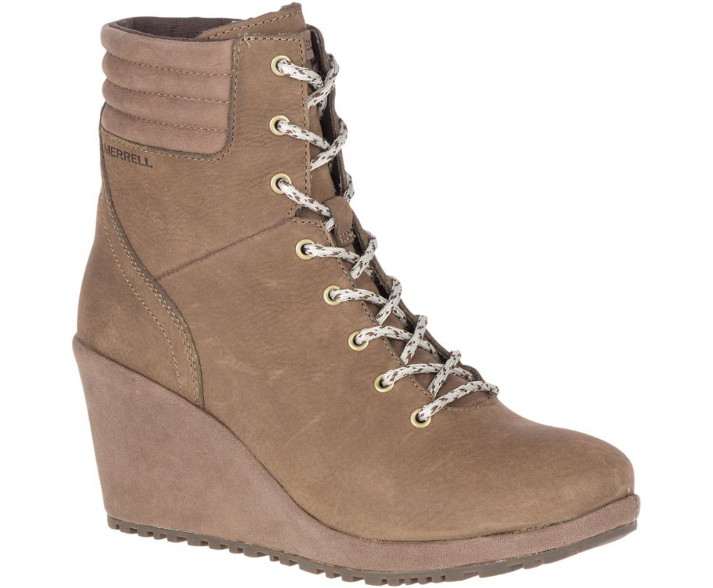 Merrell Støvler Dame - Tremblant Wedge Waterproof - Brune - ZXW532896